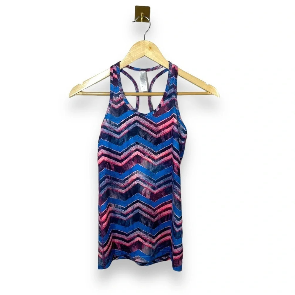Ivivva by Lululemon Racerback Chevron Athletic Tank Blue Pink Size 12